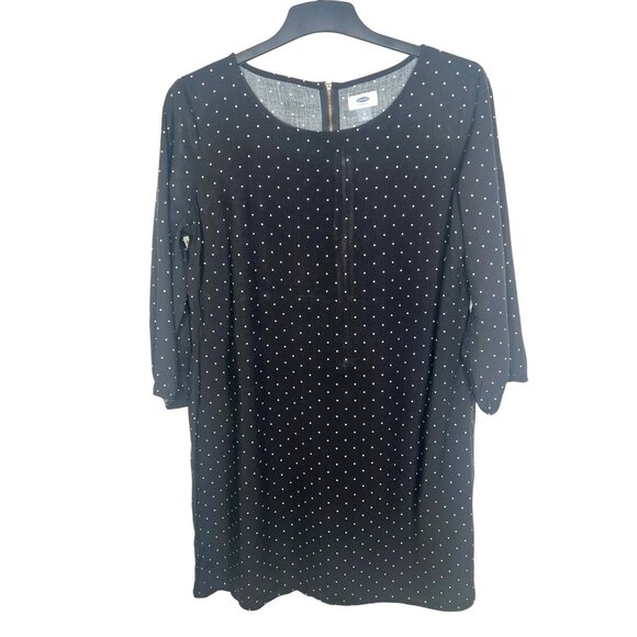 Old Navy Womens Black Polka Dot Dress With Back Zipper Detail Size Large - Picture 1 of 11